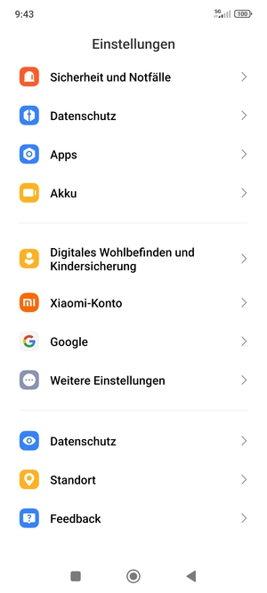 Scrollen Sie und wählen Sie Weitere Einstellungen