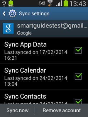 Check all the checkboxes and select Sync now