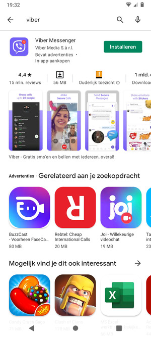 Selecteer de app