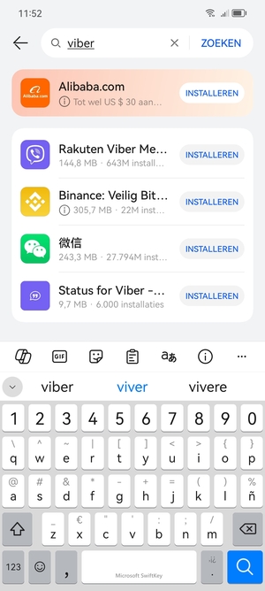 Voer de app-naam in en selecteer ZOEKEN