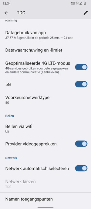 Scroll naar en selecteer Namen toegangspunten