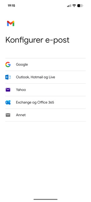 Velg Outlook, Hotmail og Live