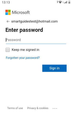 Enter your password and select Sign in