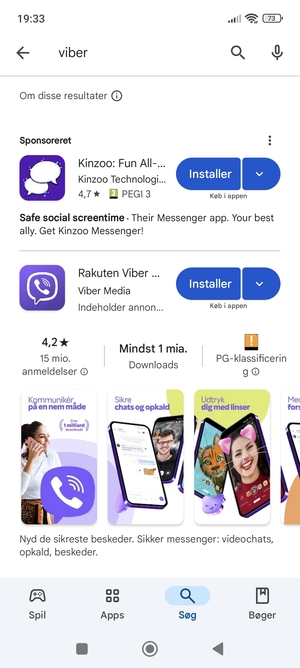 Vælg appen