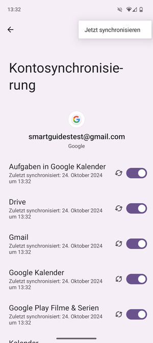 Wählen Sie Jetzt synchronisieren