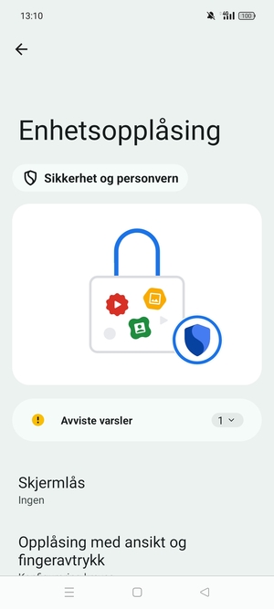 Velg Skjermlås