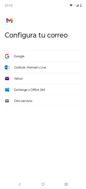 Seleccione Outlook, Hotmail y Live