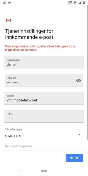Velg Sikkerhetstype