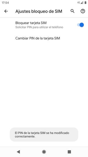 Su PIN de la tarjeta SIM ha sido cambiado