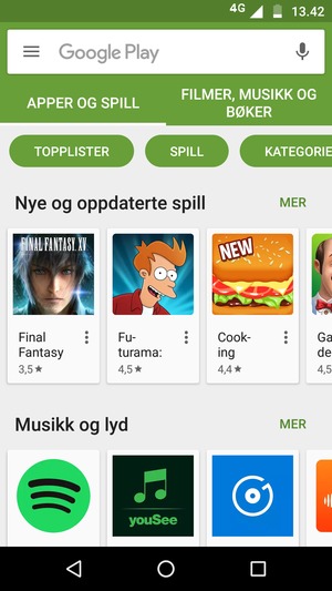 Velg søkefelt