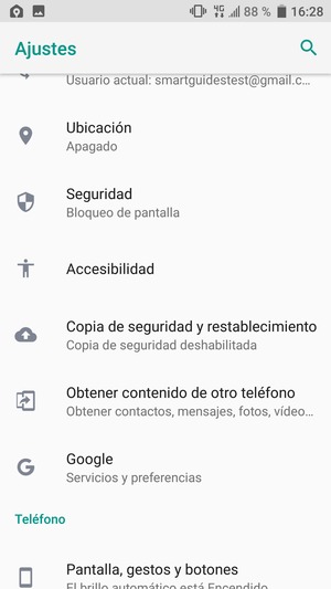Desplácese y seleccione Copia de seguridad y restablecimiento