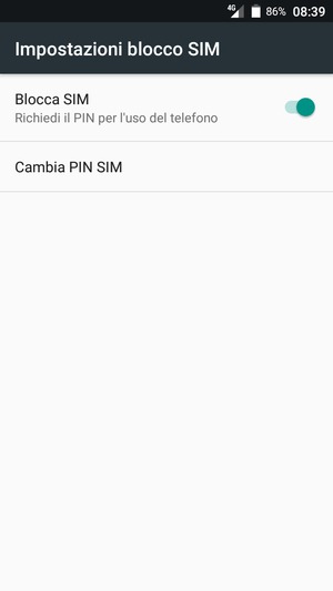 Seleziona Cambia PIN SIM