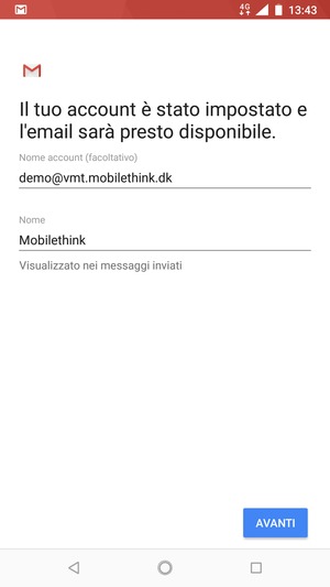 Scegli un nome per il tuo account e inserisci il tuo nome. Seleziona AVANTI