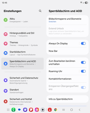 Wählen Sie Bildschirmsperre und Biometrie