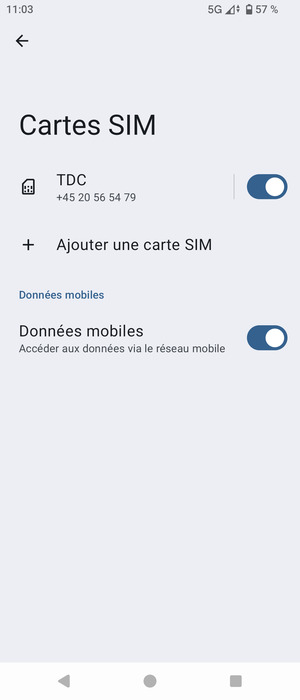 Sélectionnez Ajouter une carte SIM