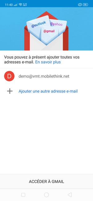 Sélectionnez ACCÉDER  À GMAIL