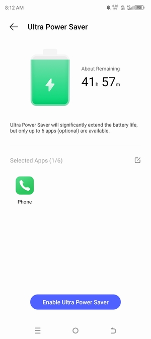 Select Enable Ultra Power Saver