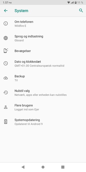 Vælg Systemopdatering