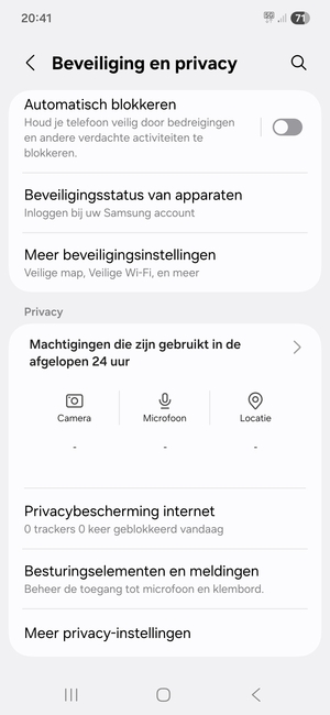 Scroll naar en selecteer Meer beveiligingsinstellingen