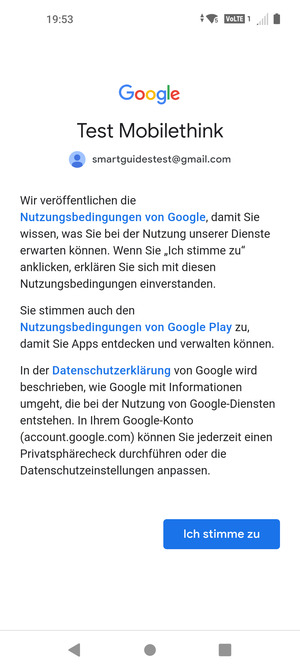 Wählen Sie Ich stimme zu