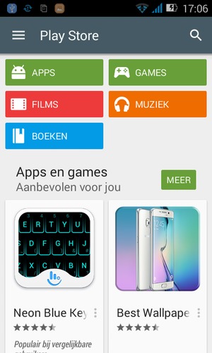 Selecteer de zoekknop