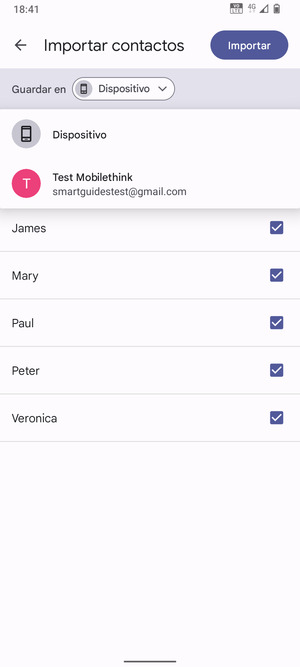 Seleccione su cuenta Google
