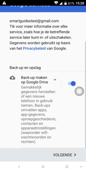 Selecteer VOLGENDE