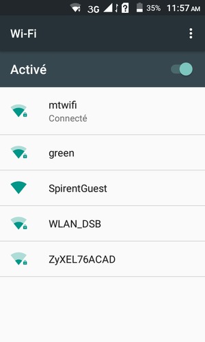 Vous êtes maintenant connecté au réseau Wi-Fi