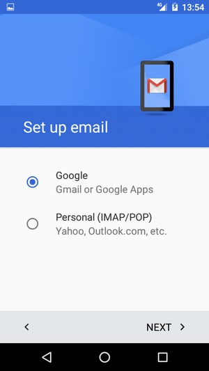 Select Google and select NEXT
