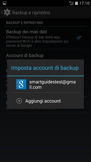 Seleziona il tuo account