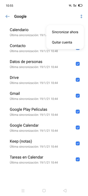 Seleccione Sincronizar ahora