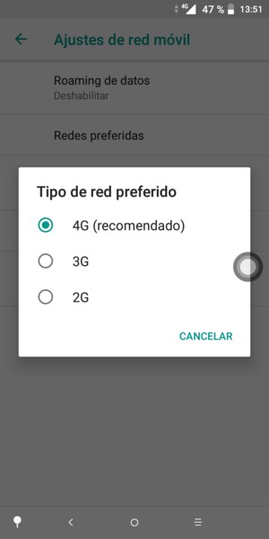 Seleccione la opción deseada