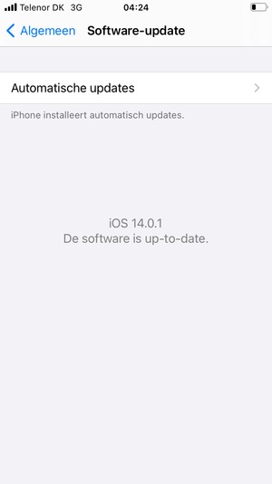 Als uw iPhone up-to-date is, zult u het volgende scherm zien.
