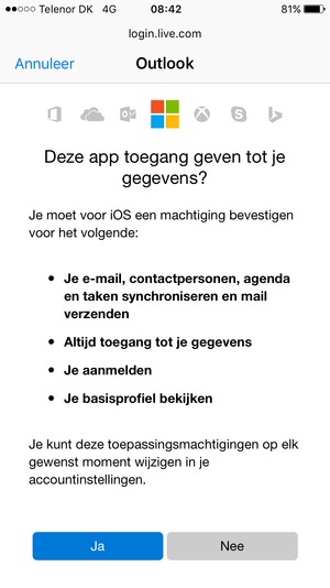 Selecteer Ja