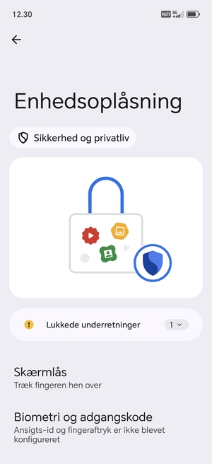 Vælg Skærmlås
