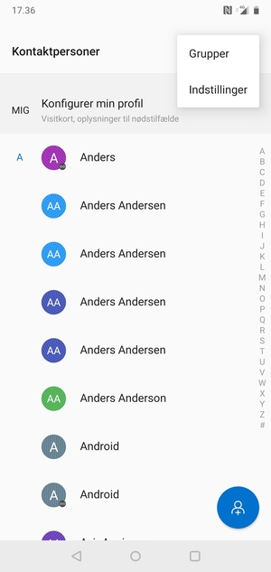 Vælg Indstillinger