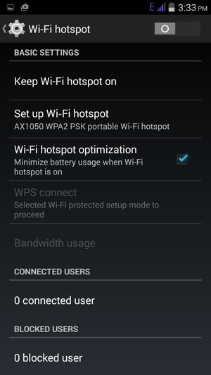 Select Set up Wi-Fi hotspot