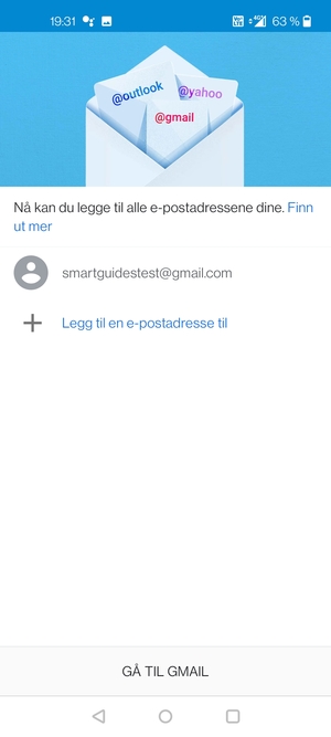 Velg GÅ TIL GMAIL