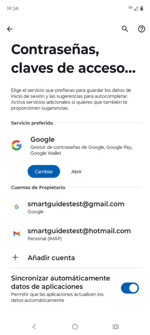Seleccione su cuenta Google