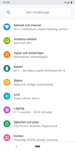 Välj Nätverk och internet