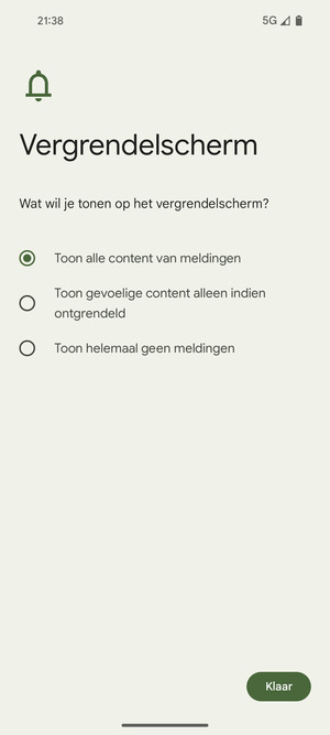 Selecteer uw voorkeursoptie en selecteer Klaar