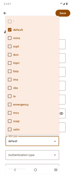 Make sure default is selected