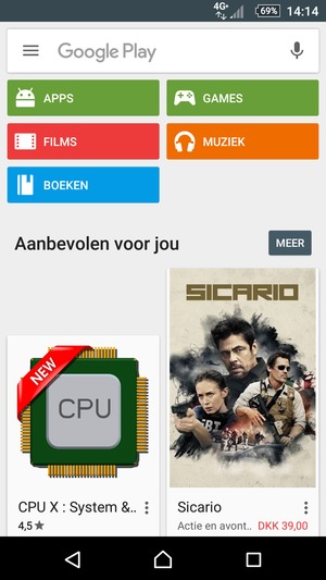 Selecteer de zoekbalk