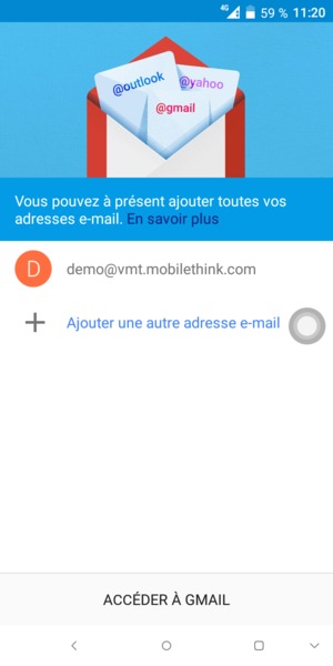 Sélectionnez ACCÉDER  À GMAIL