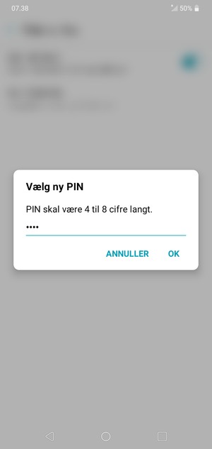 Indtast din Nye SIM-kort PIN og vælg OK
