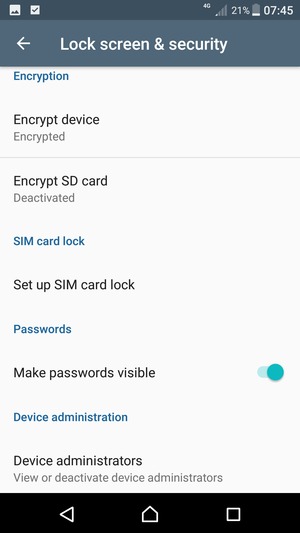 To change the PIN for the SIM card, return to the Lock screen & security menu and scroll to and select Set up SIM card lock