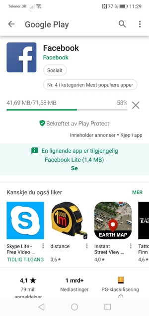 Vent til installasjonen er ferdig