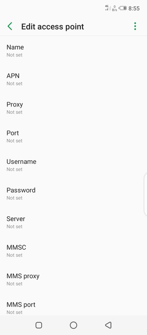 Enter MMS information