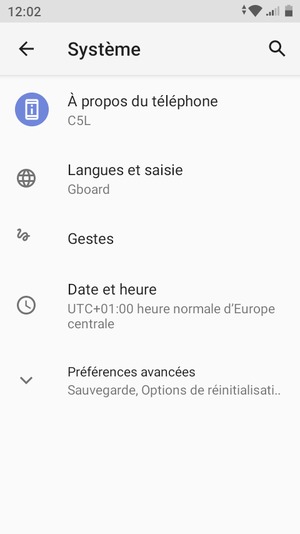 Sélectionnez Préférences avancées