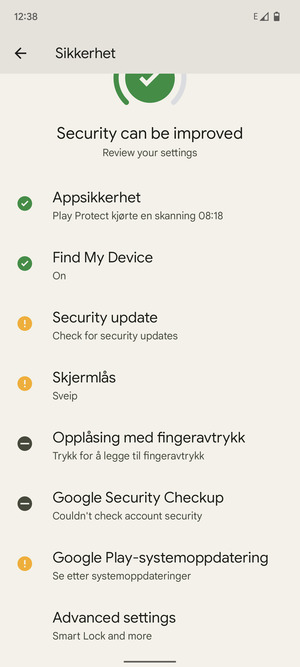 Bla til og velg Avanserte innstillinger